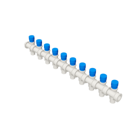 Valsir Pexal EASY 10-way modular manifold with cap cold water